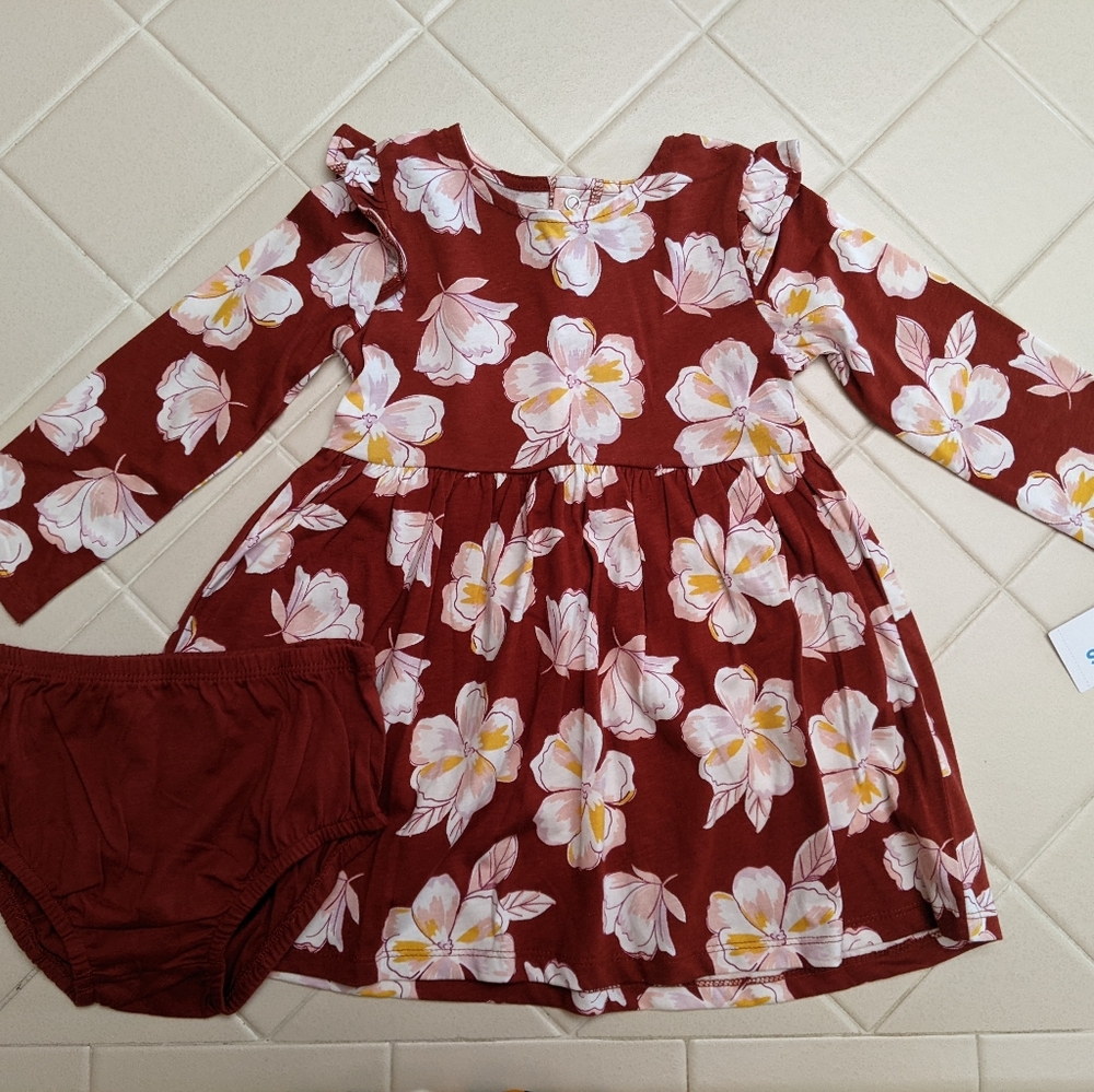 NWT Carter's 24m Rust Floral Dress with Bloomers